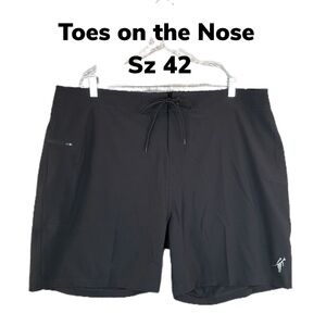Toes on the Nose Black Board Beach Surf Shorts sz 42 Quick Dry Stretch